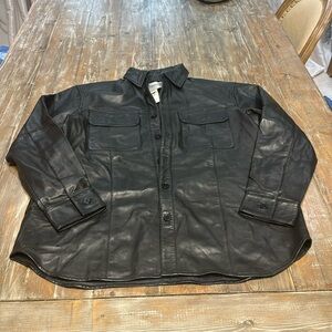 NEW WITH TAGS DEADWOOD LAMBS LEATHER shoreline shirt SIZE 38